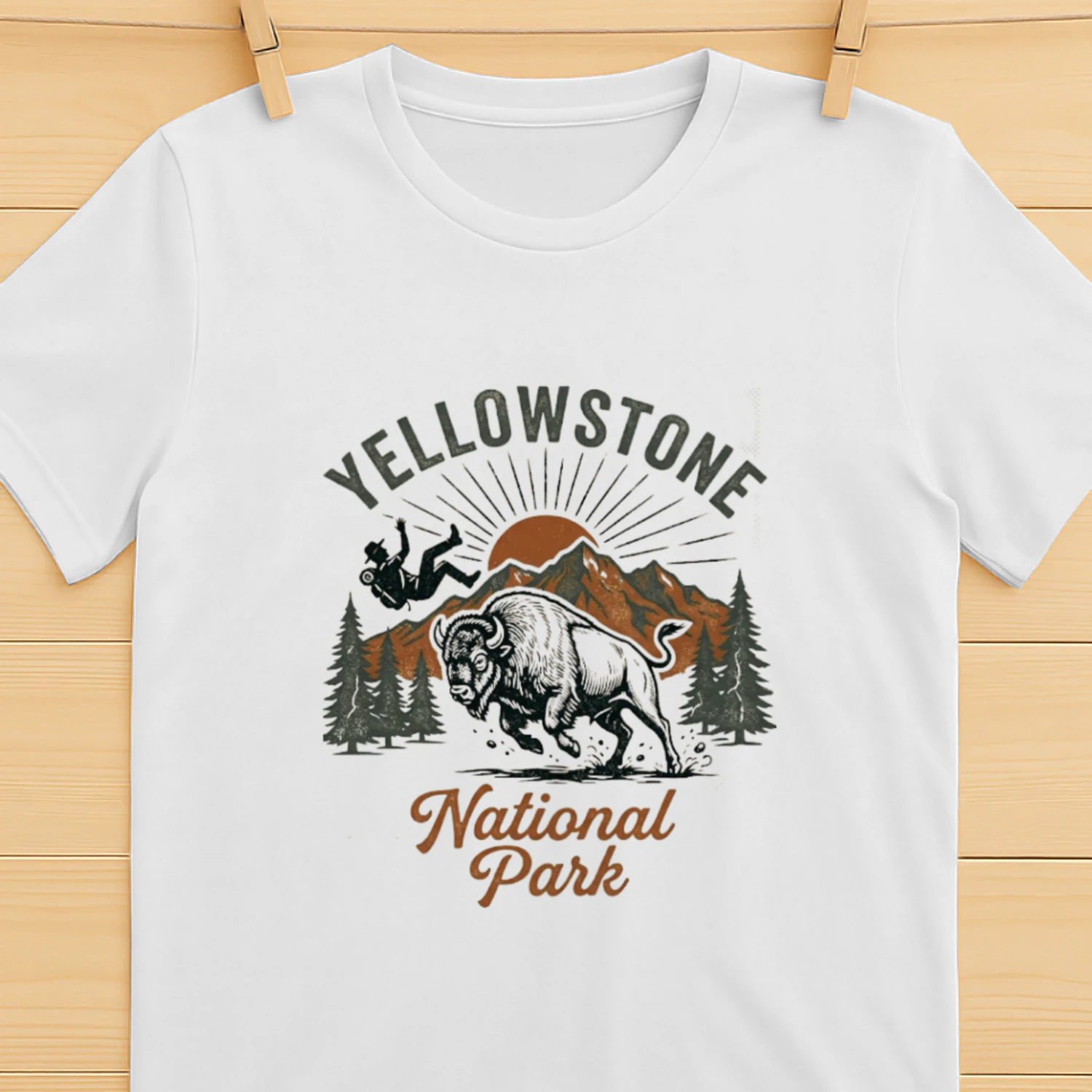 Yellowstone National Park Graphic Tee  Old Faithful Geyser Retro Outdoor Shirt