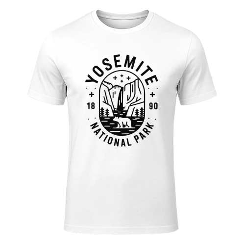 Retro 1930s Yosemite Valley Graphic T-Shirt – Vintage Travel Poster Nature Tee