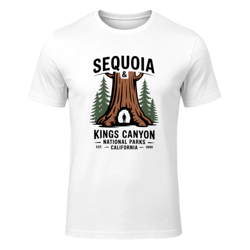 Retro Sequoia California National Park T-Shirt – High Sierra Wilderness Adventure Tee