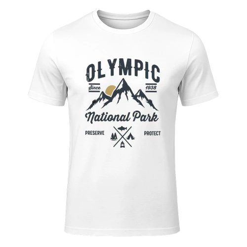 Olympic National Park Washington Tee  Vintage Mountains & Coastal Hiking Shirt