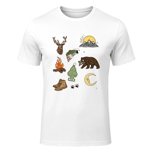 Vintage Campfire Graphic T-Shirt – Retro Outdoor Nature Camping Tee