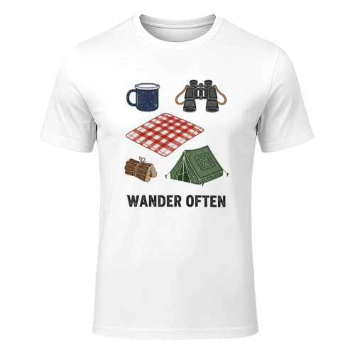 Retro Wilderness Camping T-Shirt – 70s Style Camp Life Tee