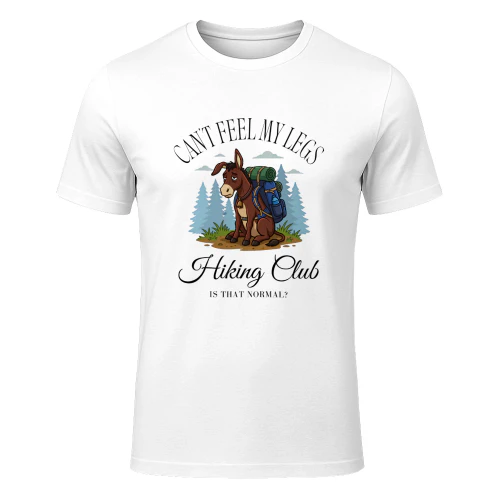 Funny Hiking Club Shirt  Retro Tired Donkey Hiker Graphic Tee