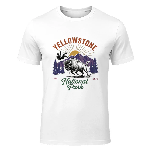 Yellowstone National Park Wyoming Shirt  Vintage Mountain Wilderness Hiking Gift