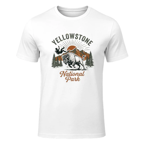 Yellowstone National Park Graphic Tee  Old Faithful Geyser Retro Outdoor Shirt