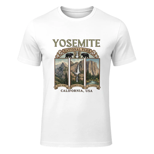 Vintage Yosemite National Park Shirt  Retro Half Dome & El Capitan Hiking Graphic Tee
