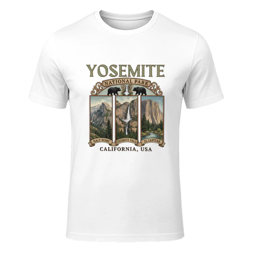 Vintage Yosemite National Park Shirt  Retro Half Dome & El Capitan Hiking Graphic Tee