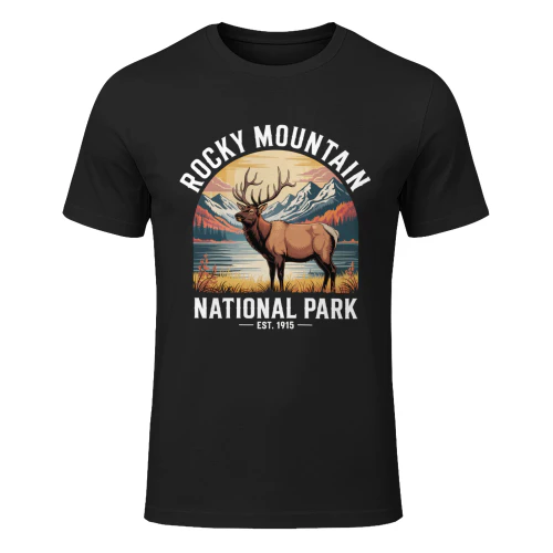 Retro Sunset Rocky Mountain Adventure Shirt