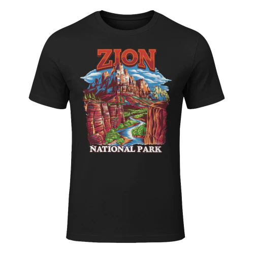 Zion National Park Utah Graphic Tee  Vintage Red Rock Canyon & Narrows Hiking Shirt