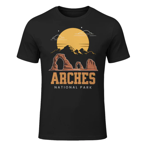 Vintage Arches National Park Landscape Graphic