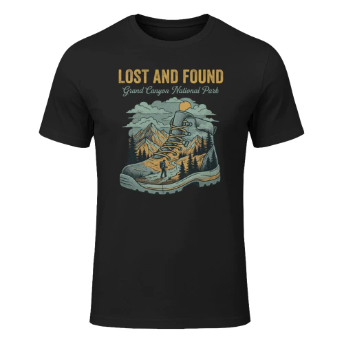 Vintage Grand Canyon National Park Shirt  Lost and Found Hiking Boot Graphic Tee