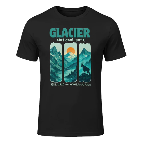 Glacier National Park Montana Tee  Going-to-the-Sun Road Vintage Shirt