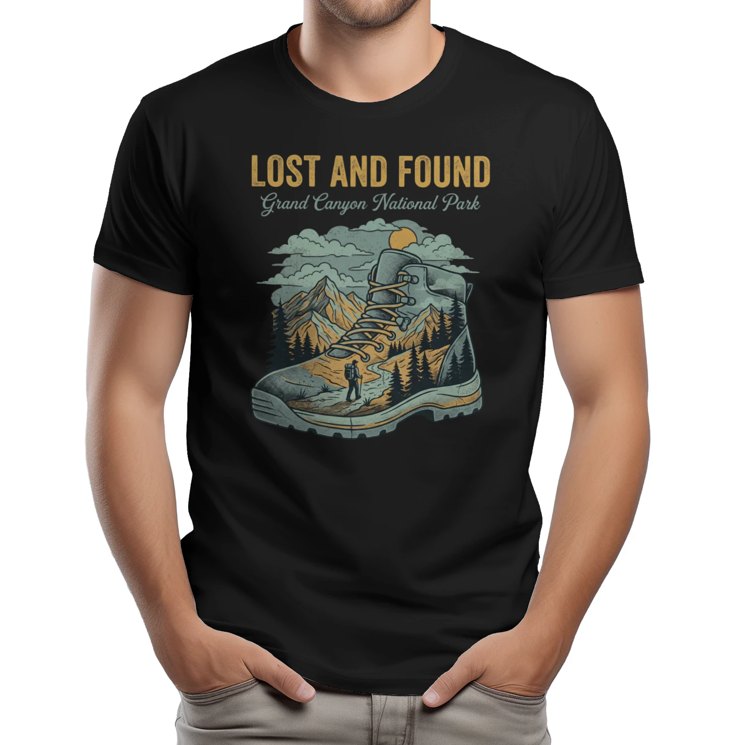 Vintage Grand Canyon National Park Shirt  Lost and Found Hiking Boot Graphic Tee