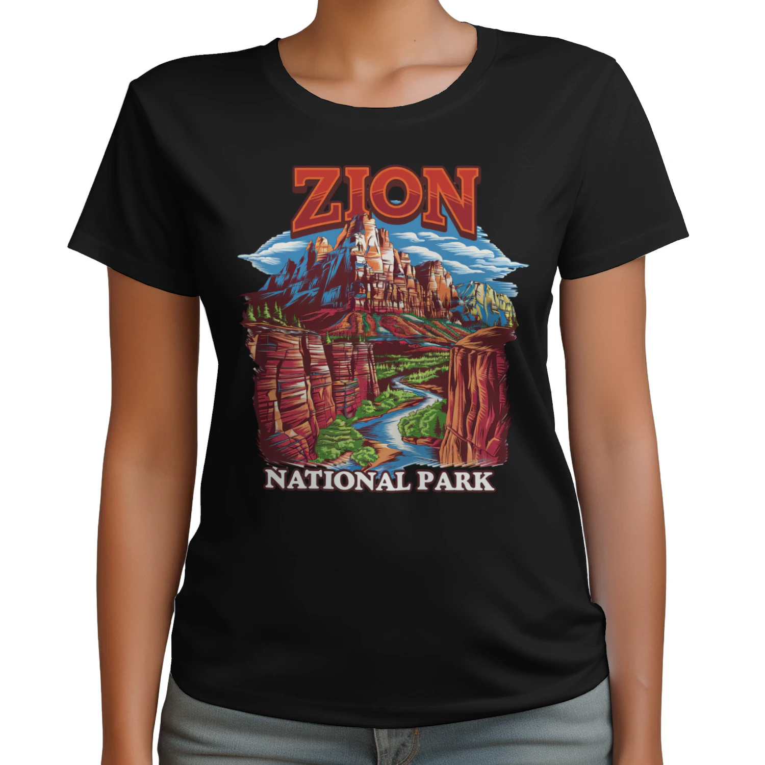 Zion National Park Utah Graphic Tee  Vintage Red Rock Canyon & Narrows Hiking Shirt