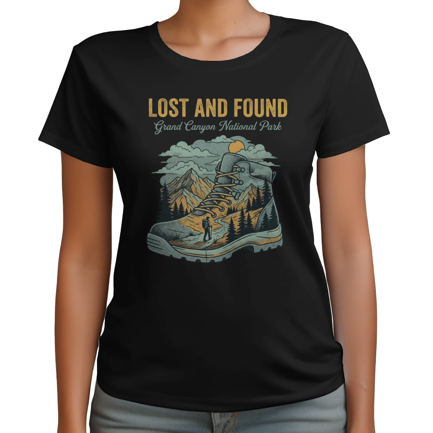 Vintage Grand Canyon National Park Shirt  Lost and Found Hiking Boot Graphic Tee