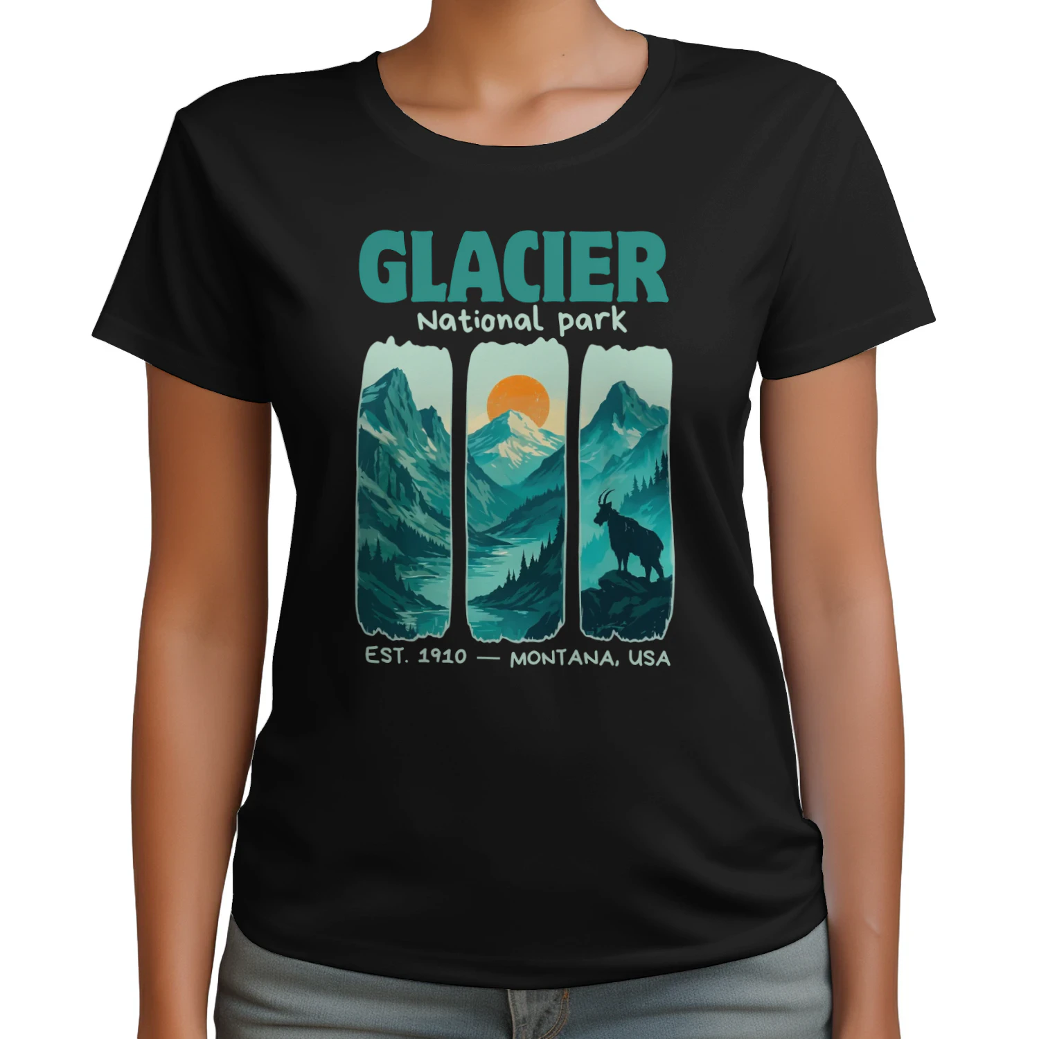 Glacier National Park Montana Tee  Going-to-the-Sun Road Vintage Shirt