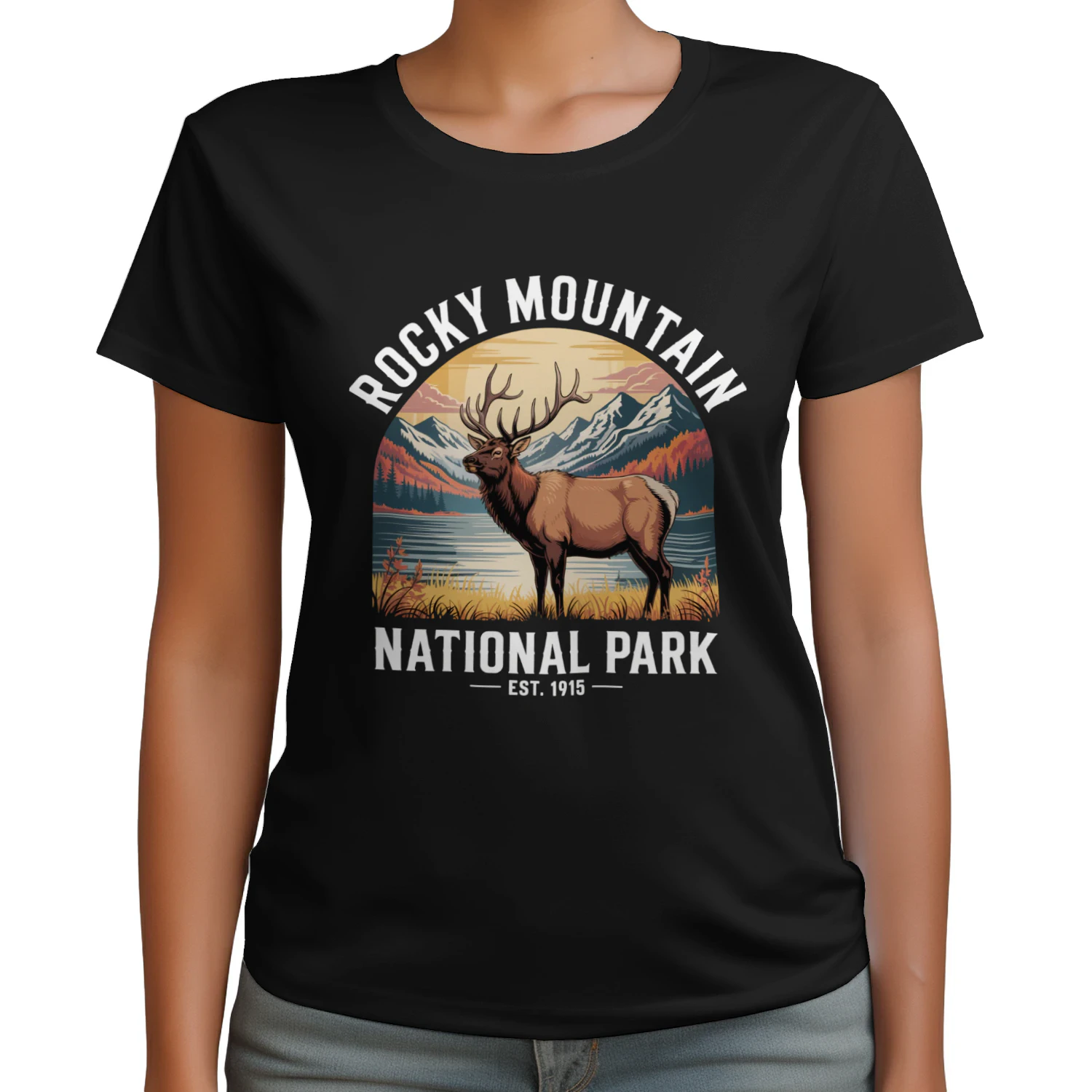Retro Sunset Rocky Mountain Adventure Shirt