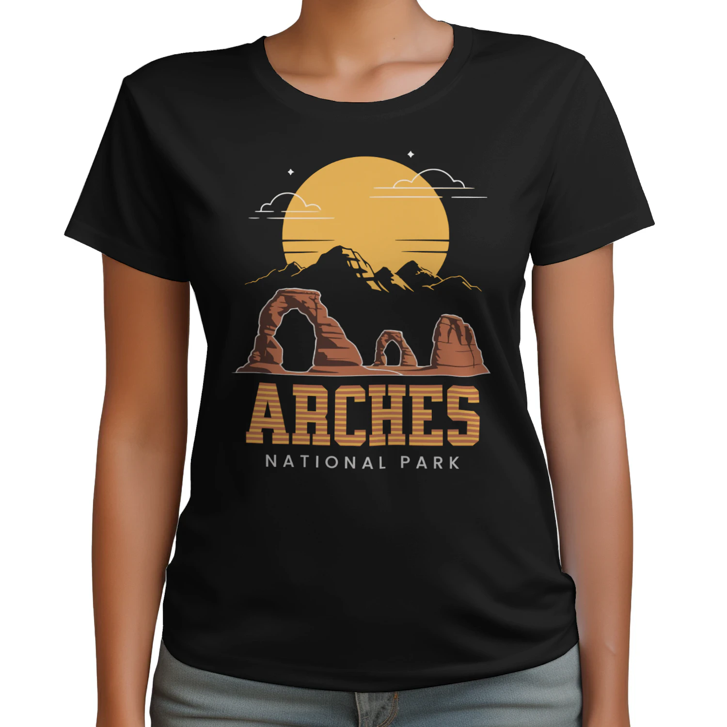 Vintage Arches National Park Landscape Graphic