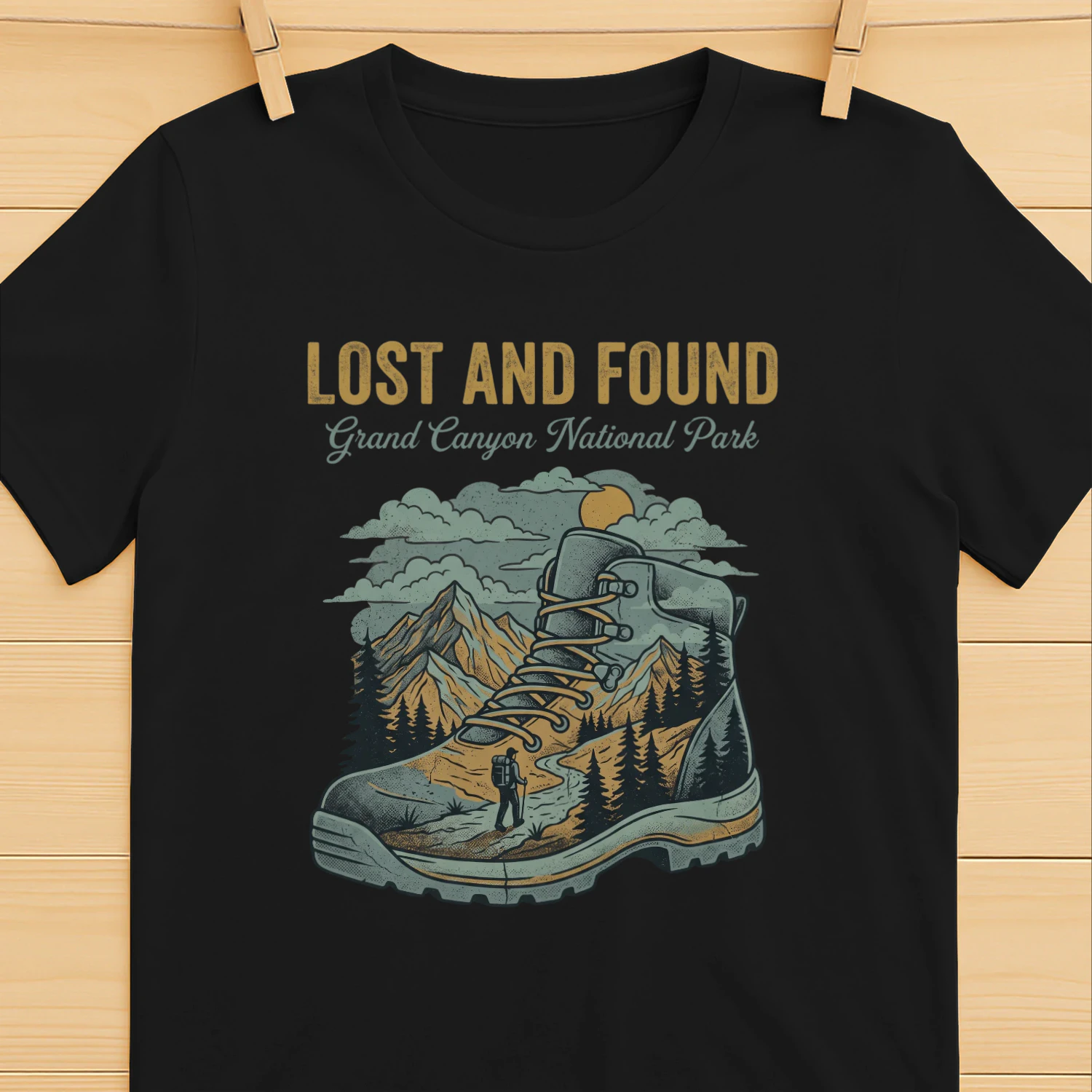 Vintage Grand Canyon National Park Shirt  Lost and Found Hiking Boot Graphic Tee