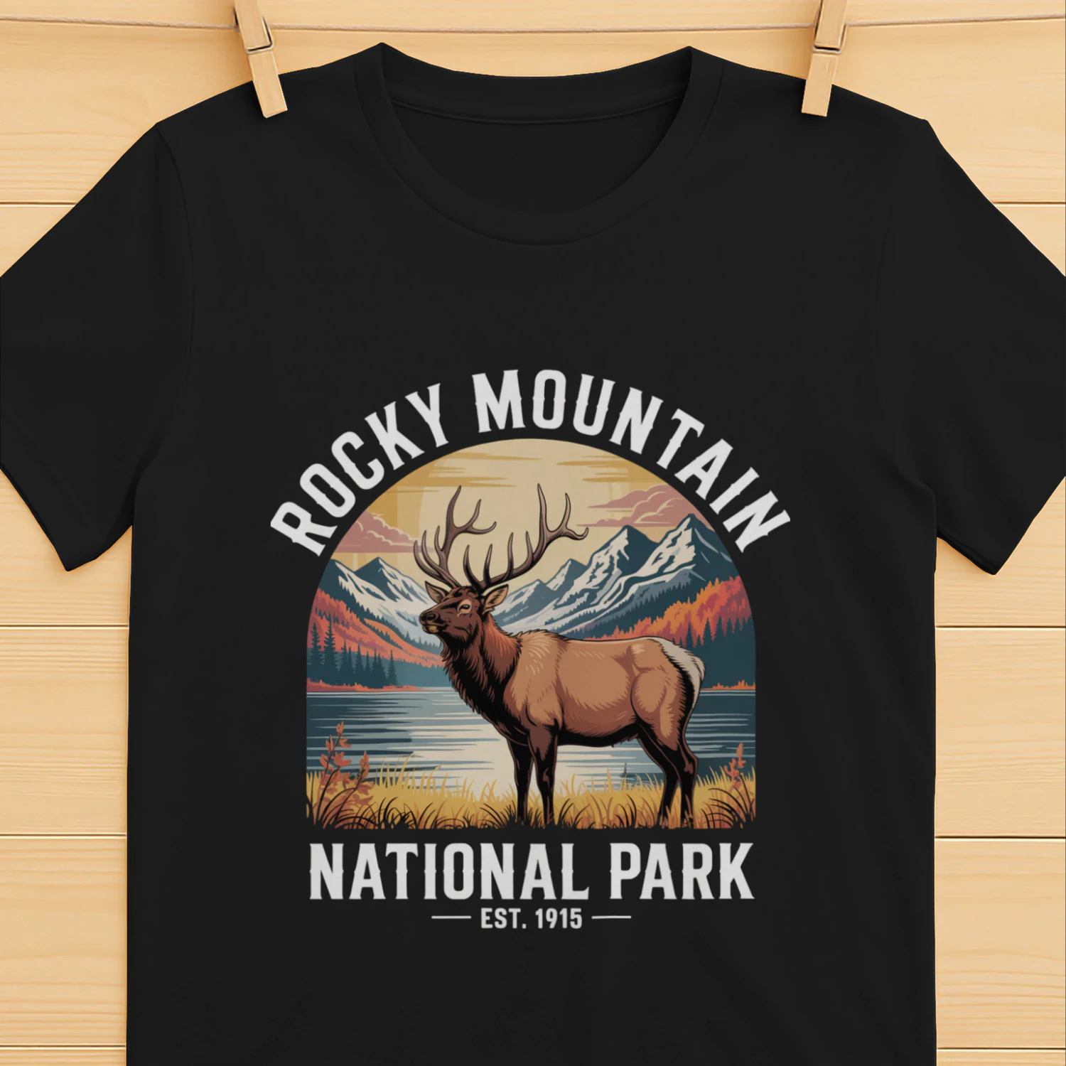 Retro Sunset Rocky Mountain Adventure Shirt