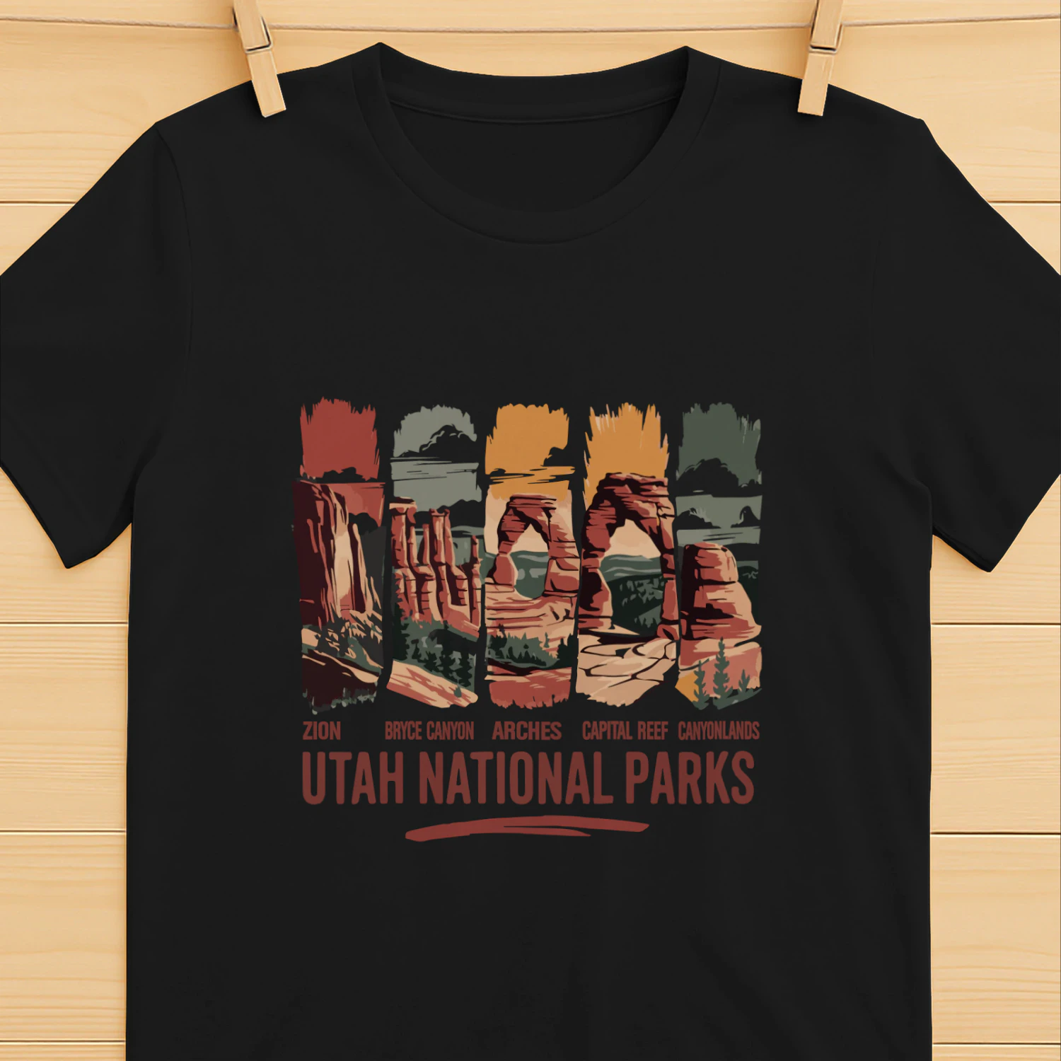 Vintage Mighty Five National Parks Tee