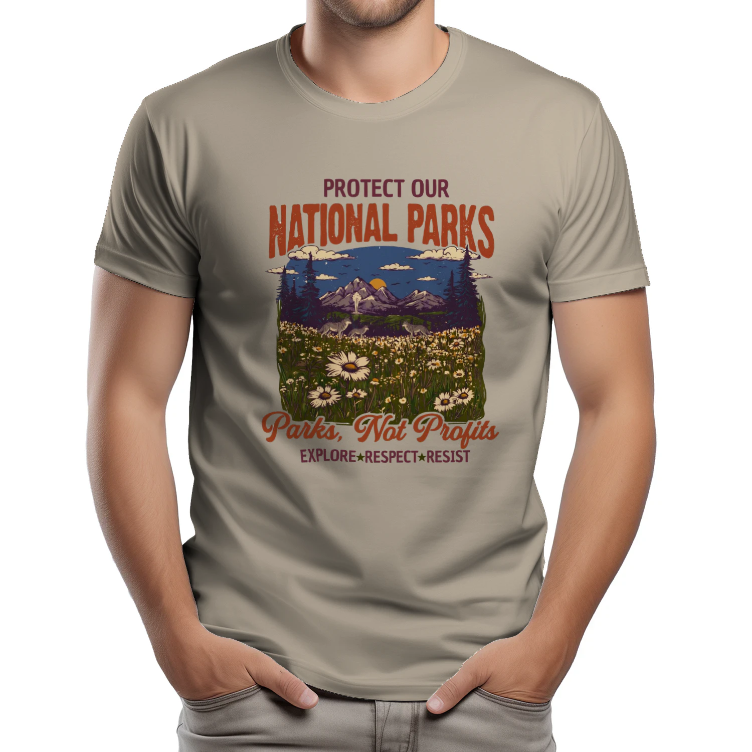 Protect Our National Parks Tee Retro Park Not profits