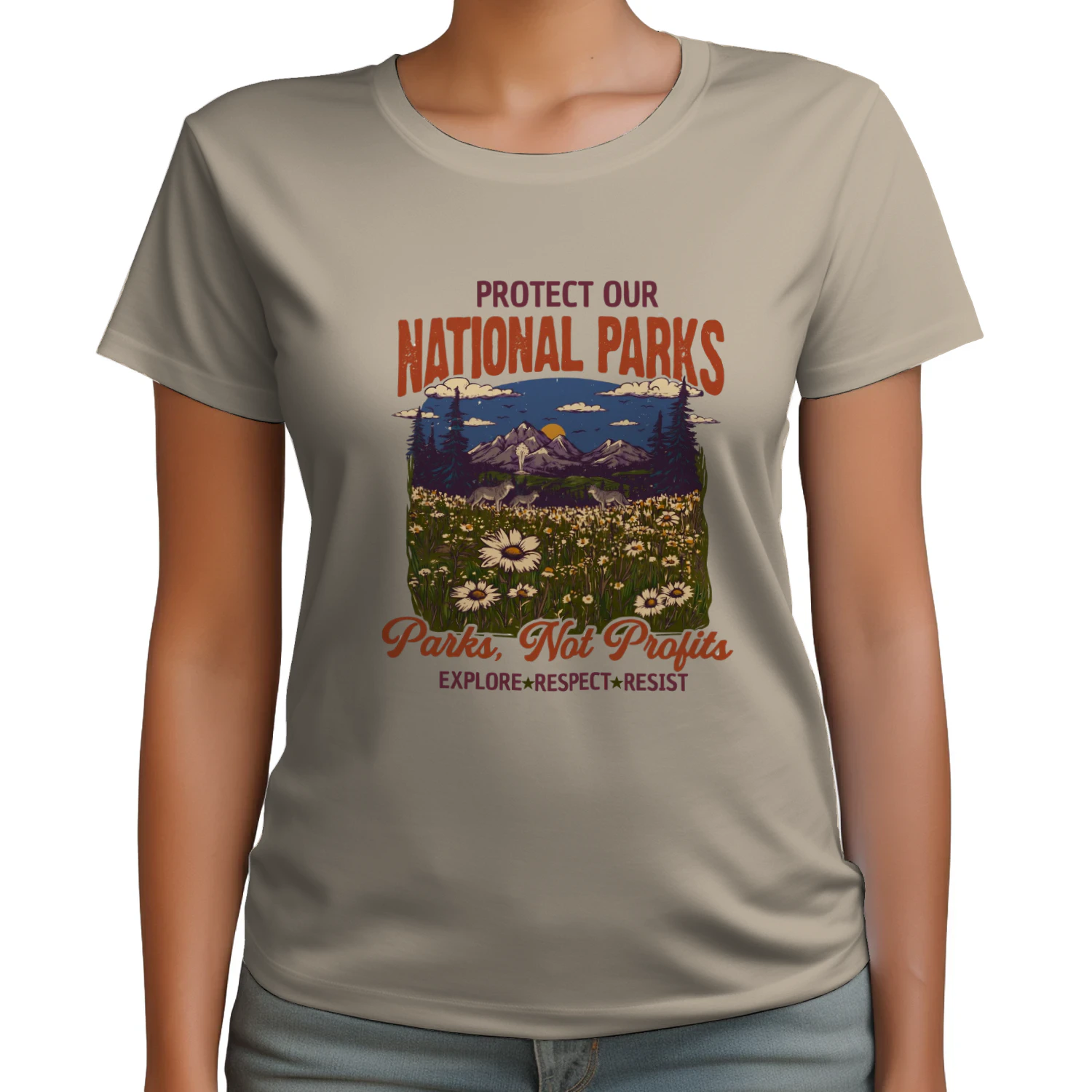 Protect Our National Parks Tee Retro Park Not profits