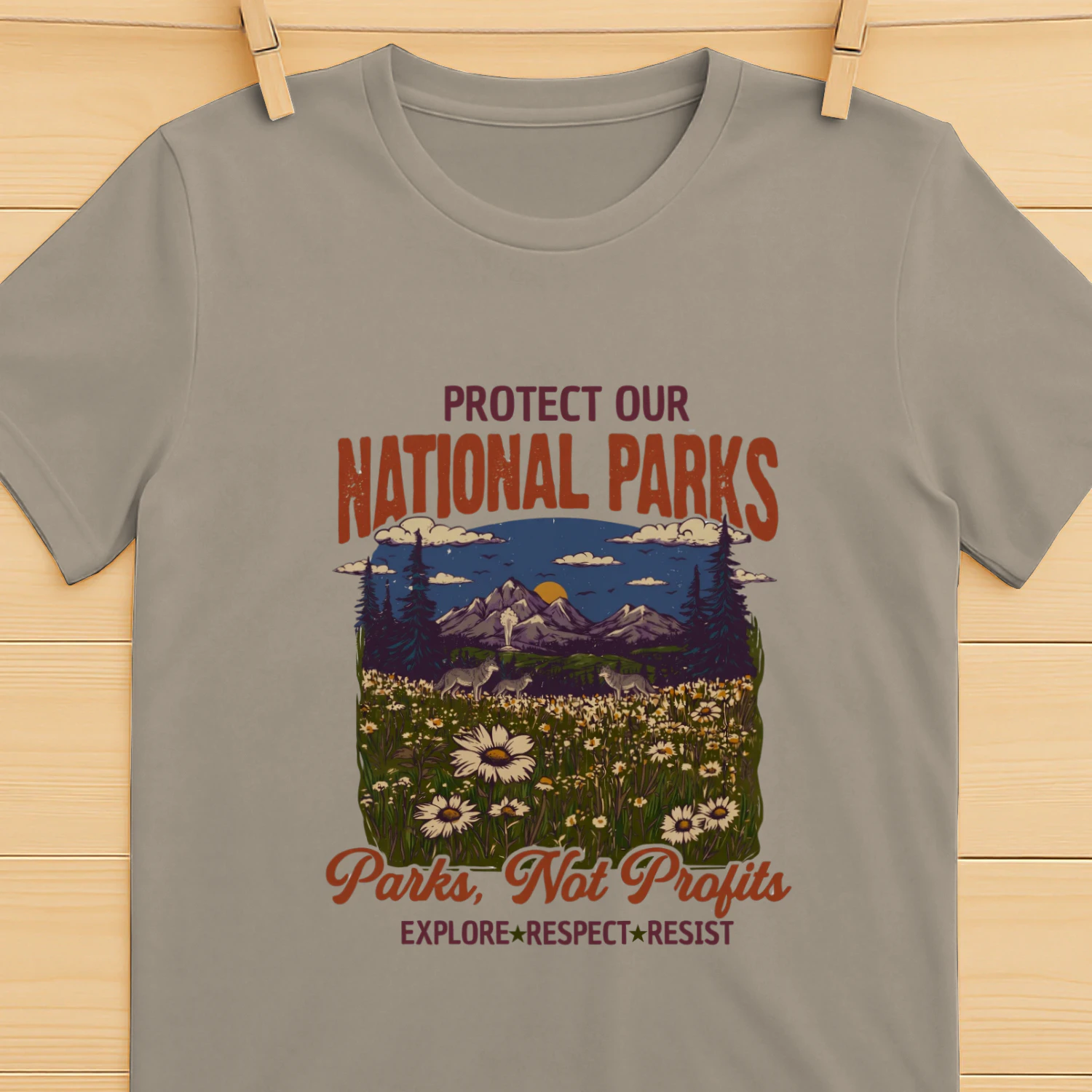 Protect Our National Parks Tee Retro Park Not profits
