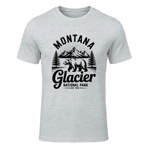 Retro Hiking Glacier National Park Adventure Tee