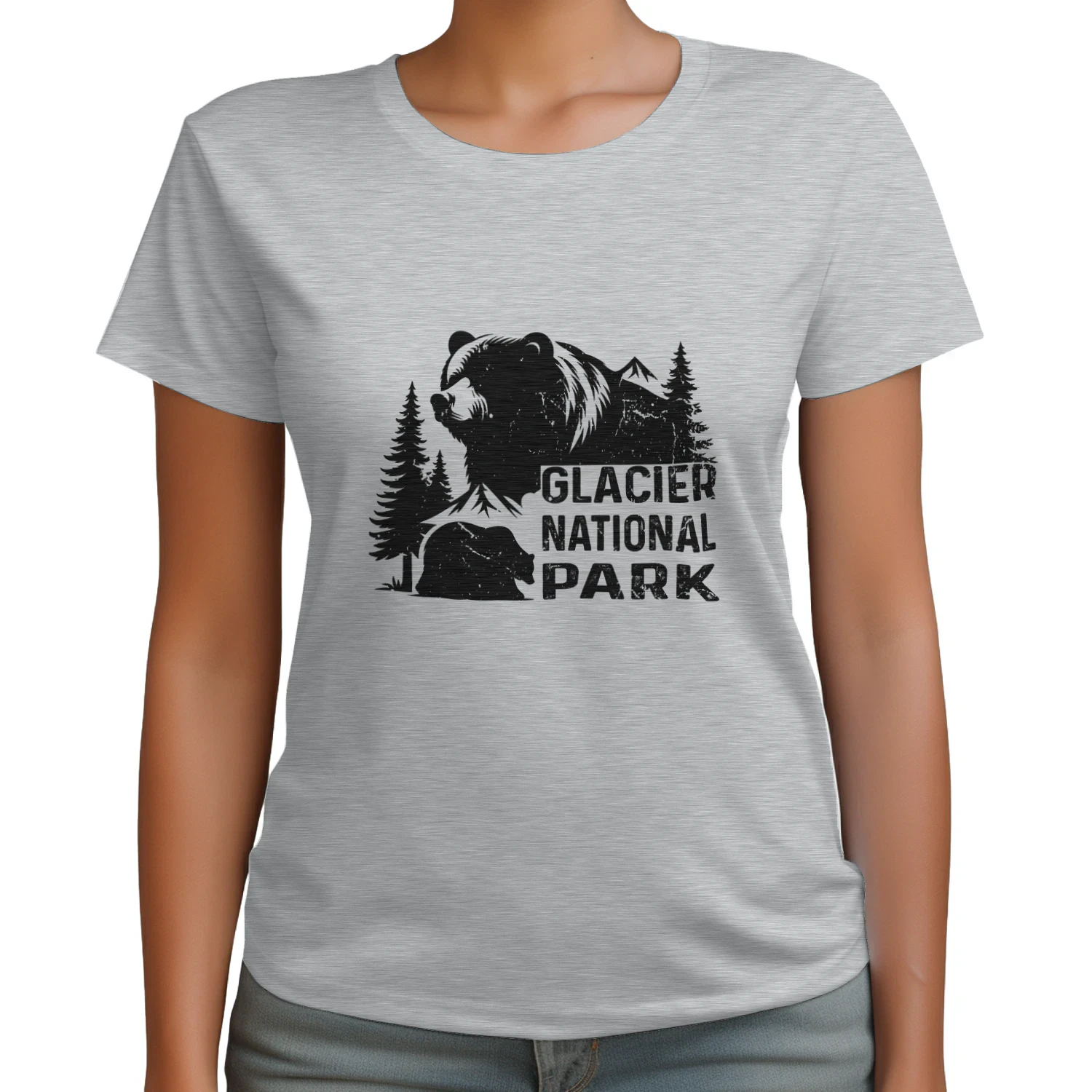 Vintage Glacier National Park Mountains Graphic