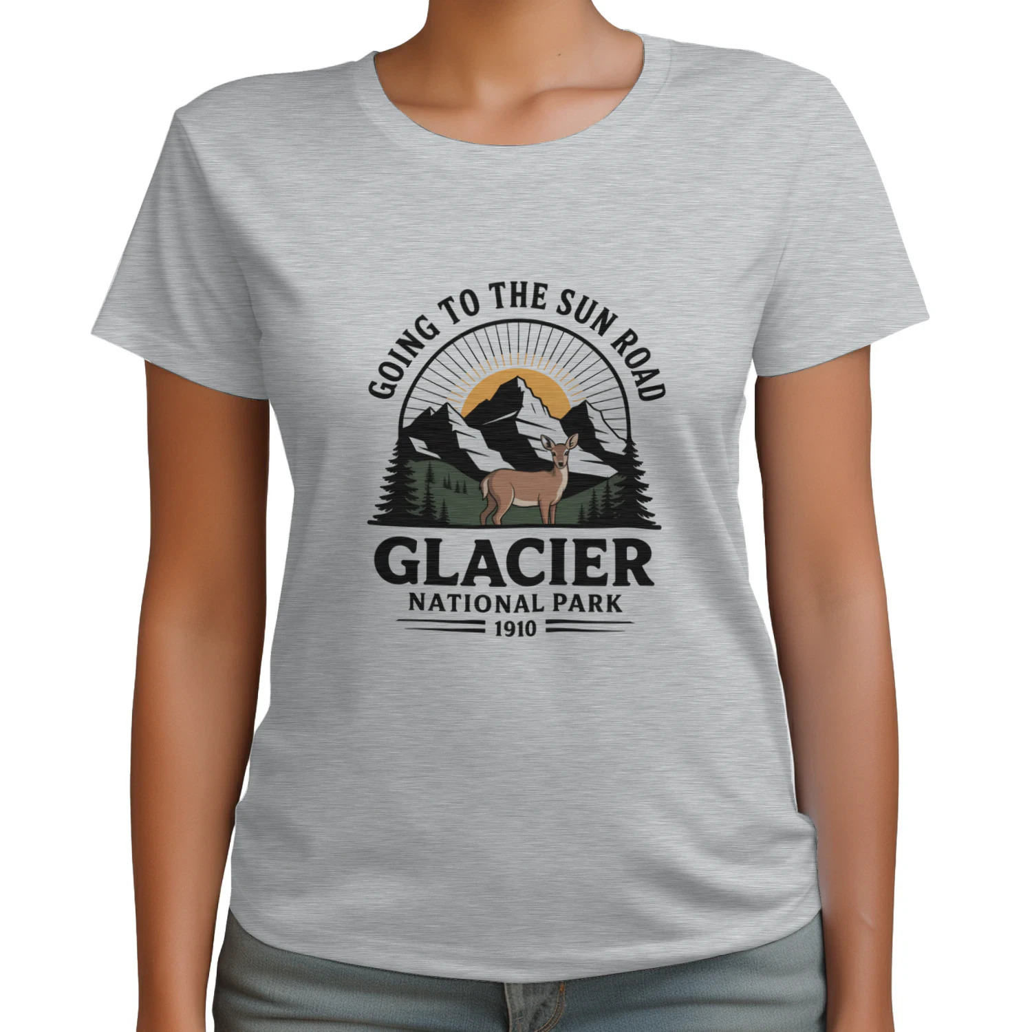 Explore Glacier National Park Wildlife Adventure Tee