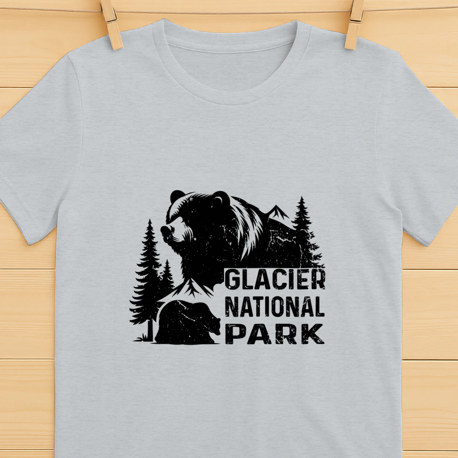 Vintage Glacier National Park Mountains Graphic