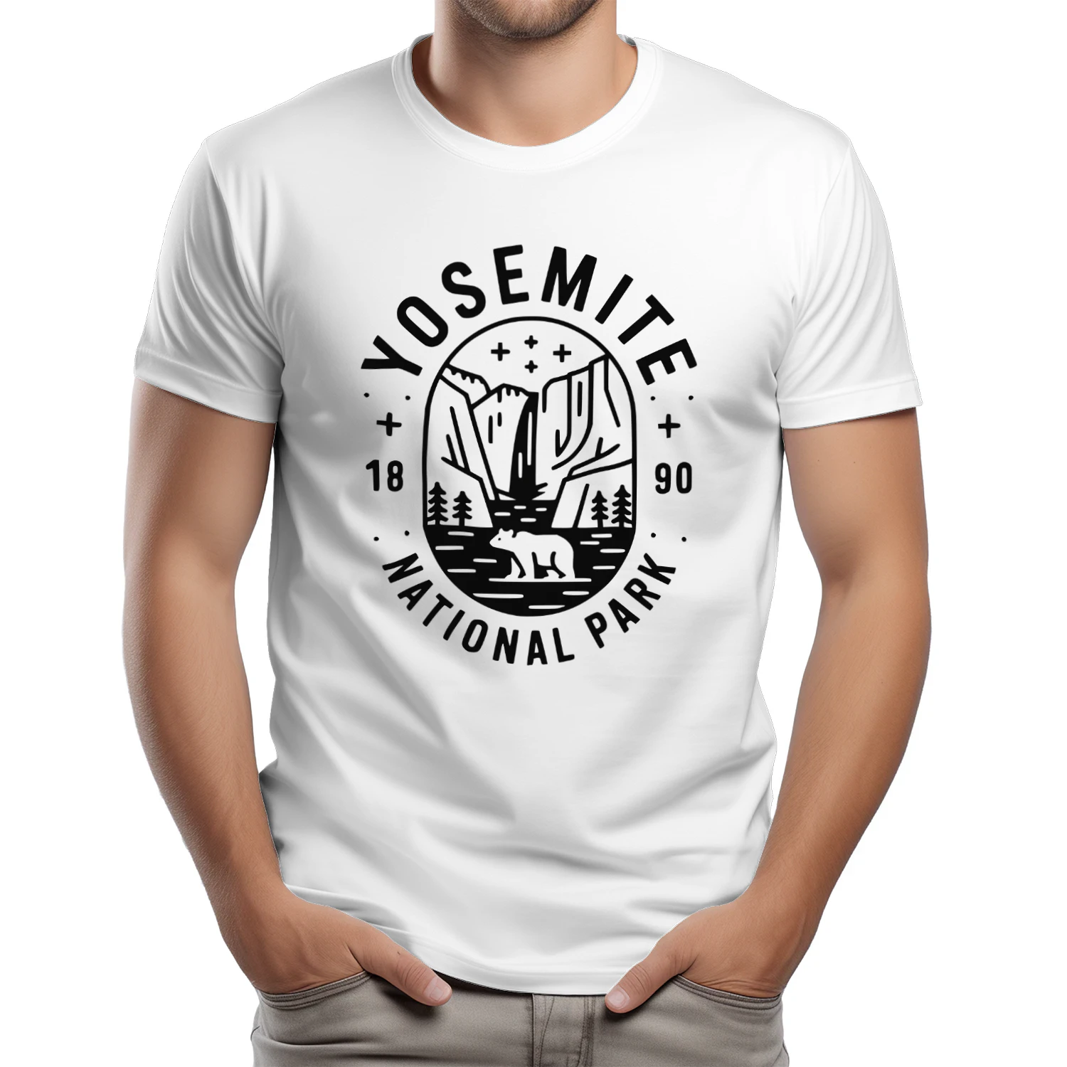 Retro 1930s Yosemite Valley Graphic T-Shirt – Vintage Travel Poster Nature Tee
