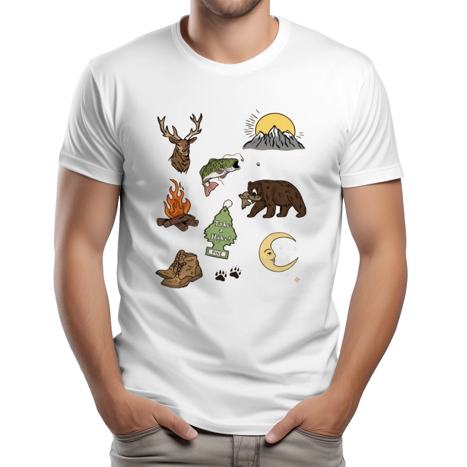 Vintage Campfire Graphic T-Shirt – Retro Outdoor Nature Camping Tee