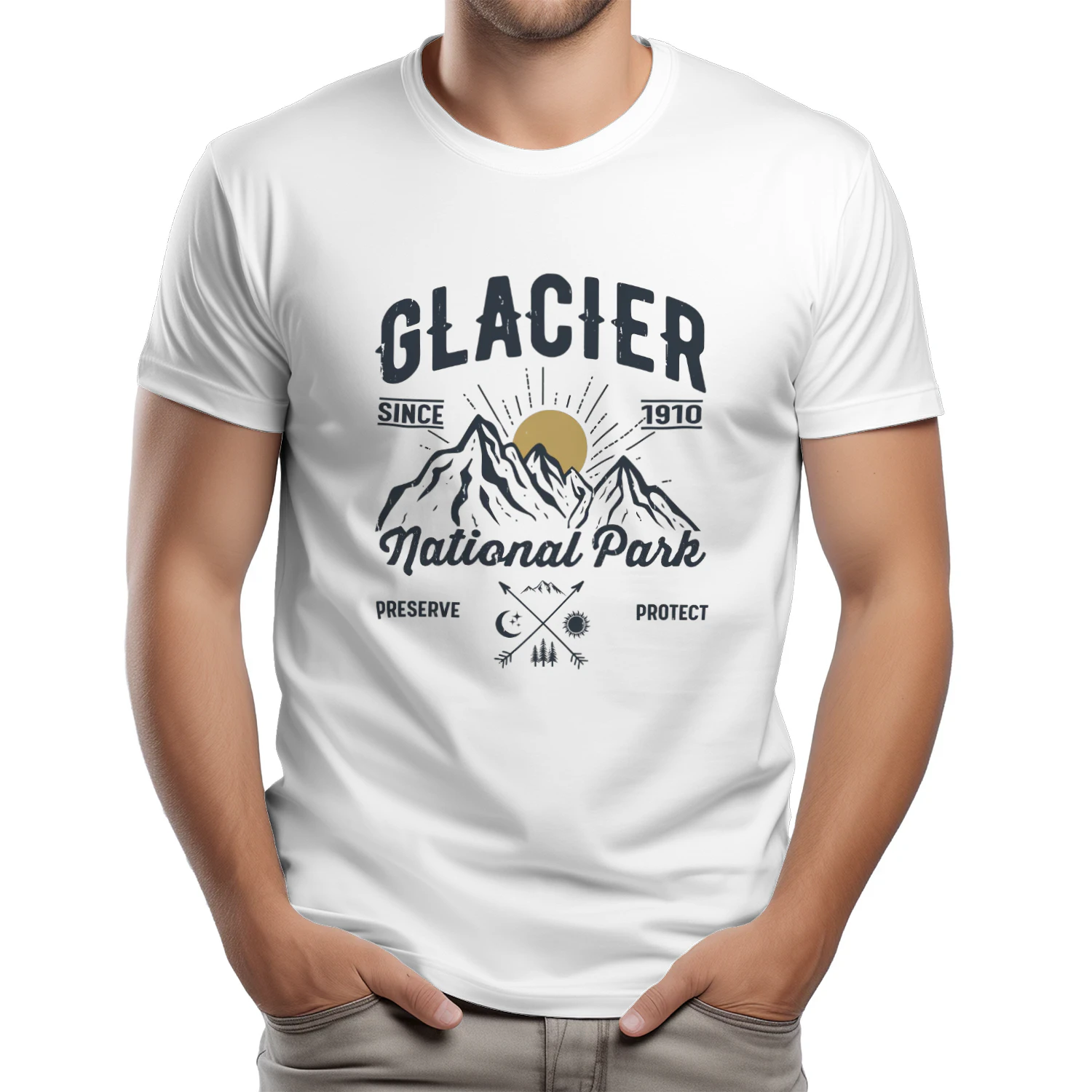 Glacier National Park Trail Hiking Graphic