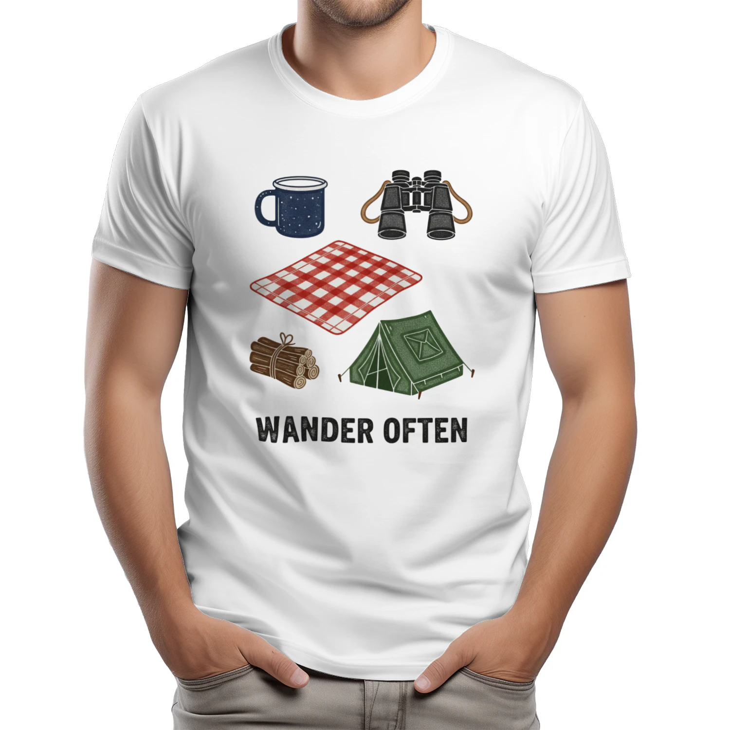 Retro Wilderness Camping T-Shirt – 70s Style Camp Life Tee