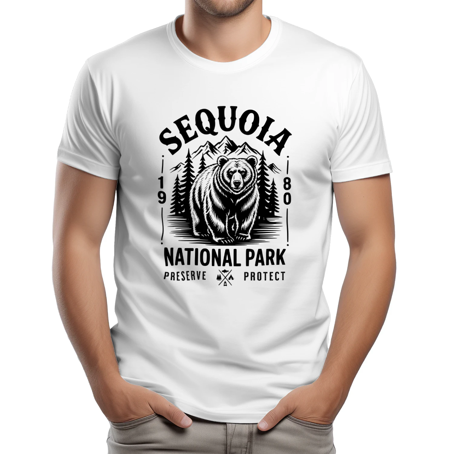Vintage Sequoia National Park Graphic T-Shirt – Retro Giant Forest Hiker Tee