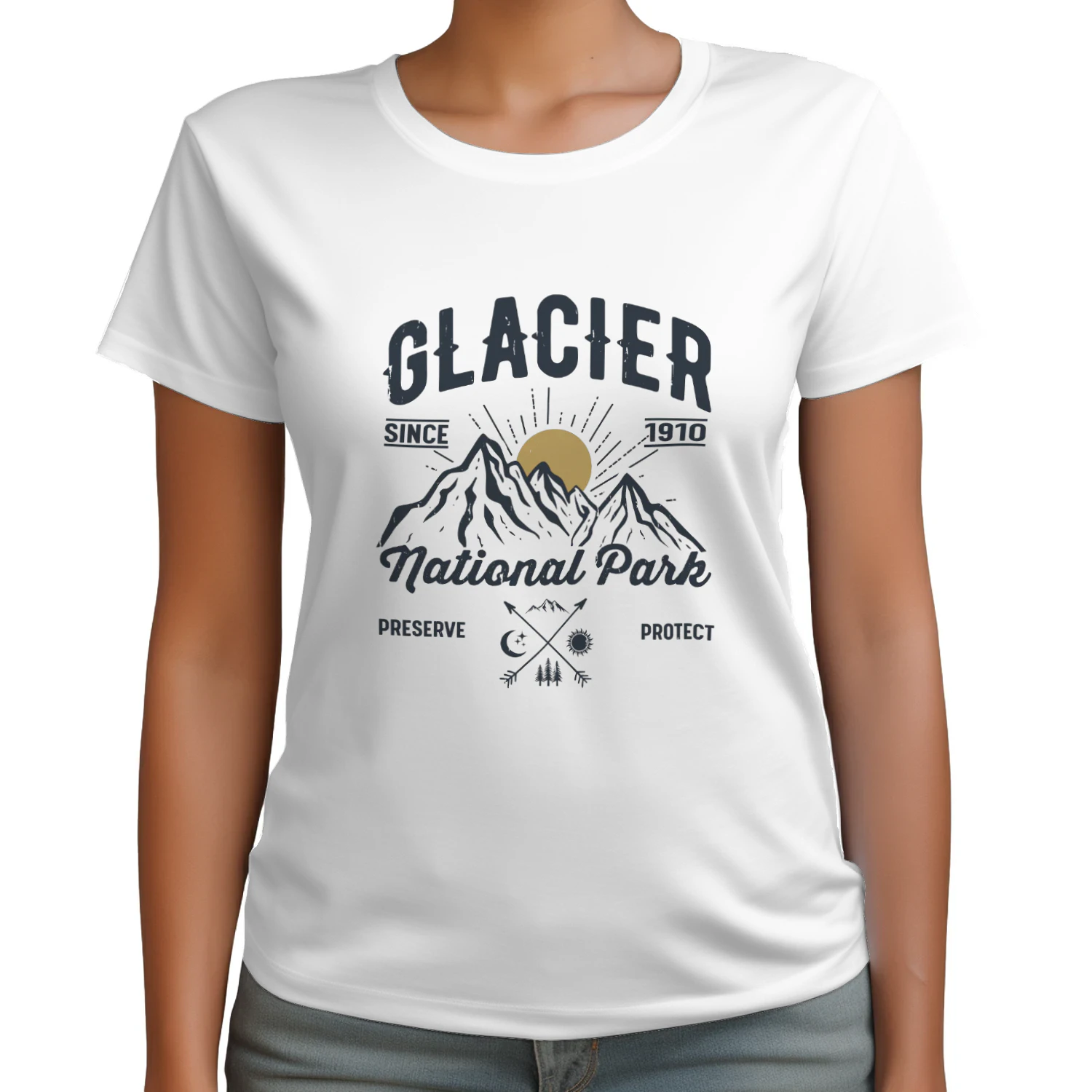 Glacier National Park Trail Hiking Graphic