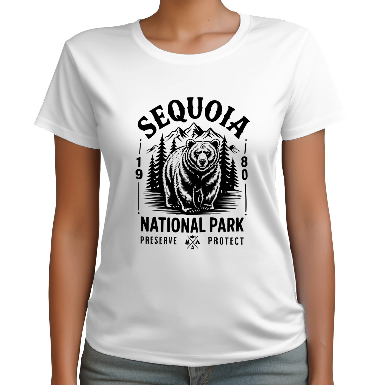 Vintage Sequoia National Park Graphic T-Shirt – Retro Giant Forest Hiker Tee
