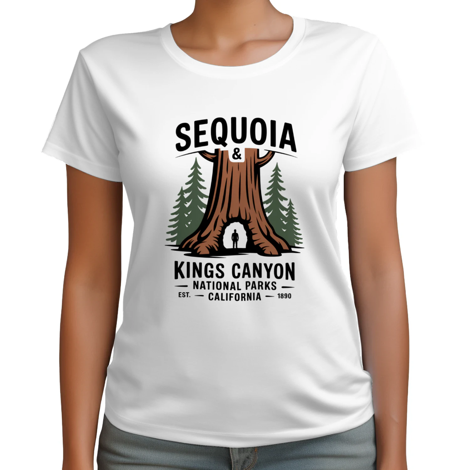 Retro Sequoia California National Park T-Shirt – High Sierra Wilderness Adventure Tee