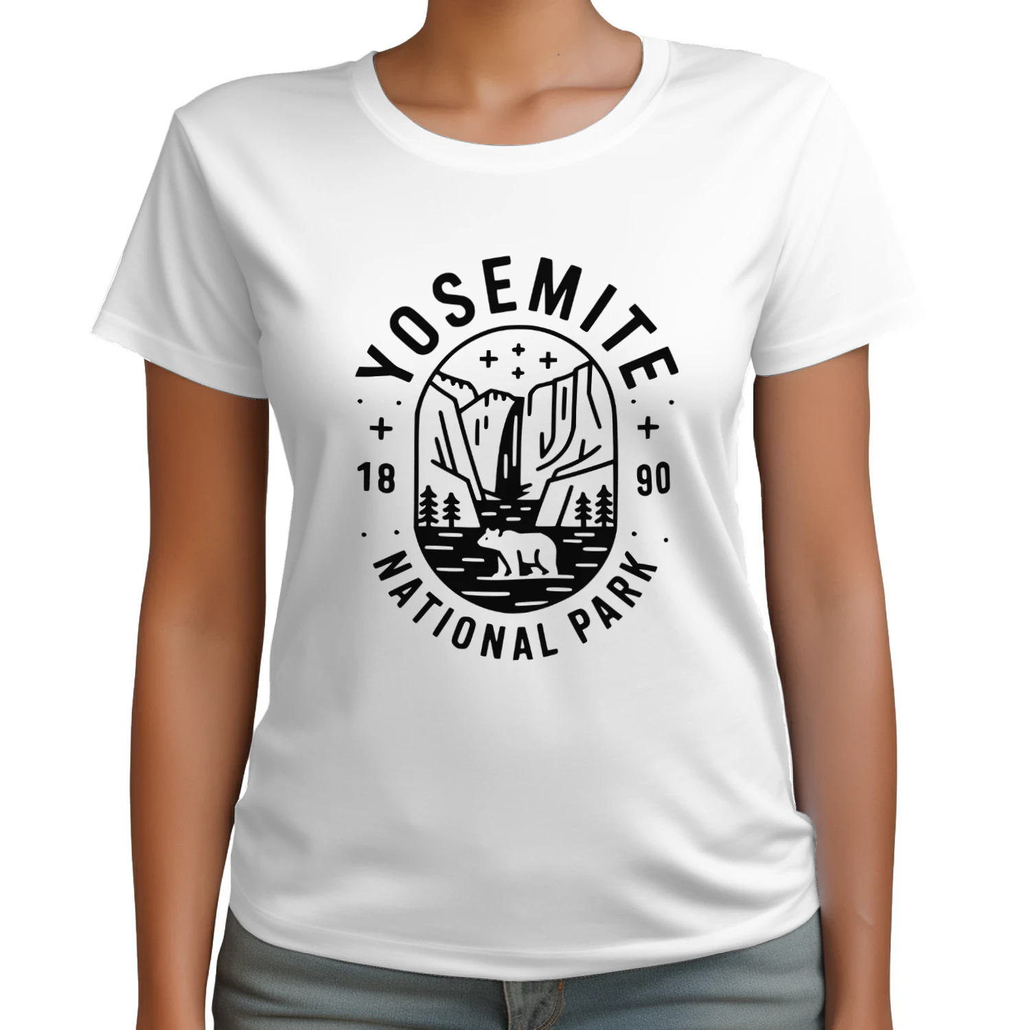 Retro 1930s Yosemite Valley Graphic T-Shirt – Vintage Travel Poster Nature Tee