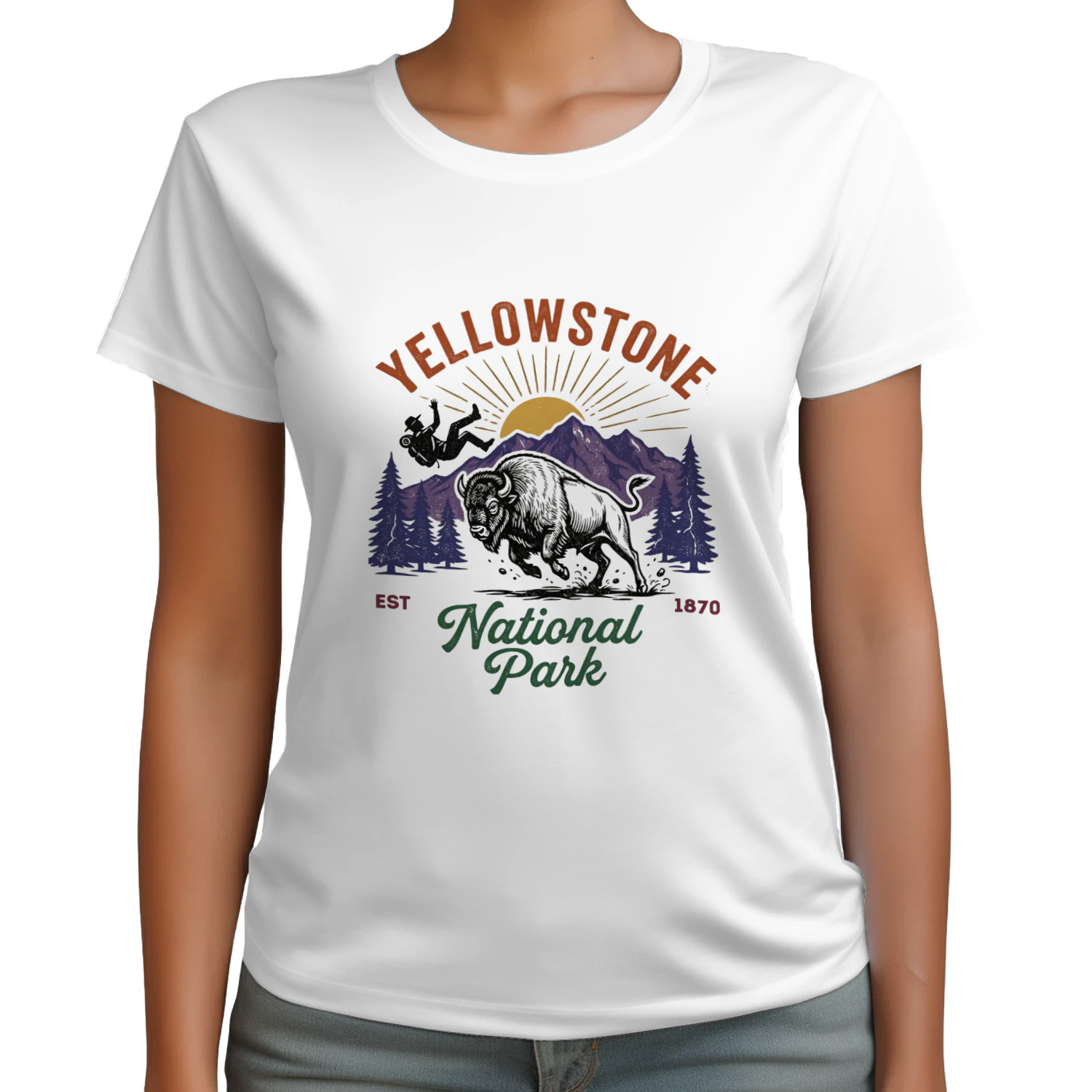 Yellowstone National Park Wyoming Shirt  Vintage Mountain Wilderness Hiking Gift