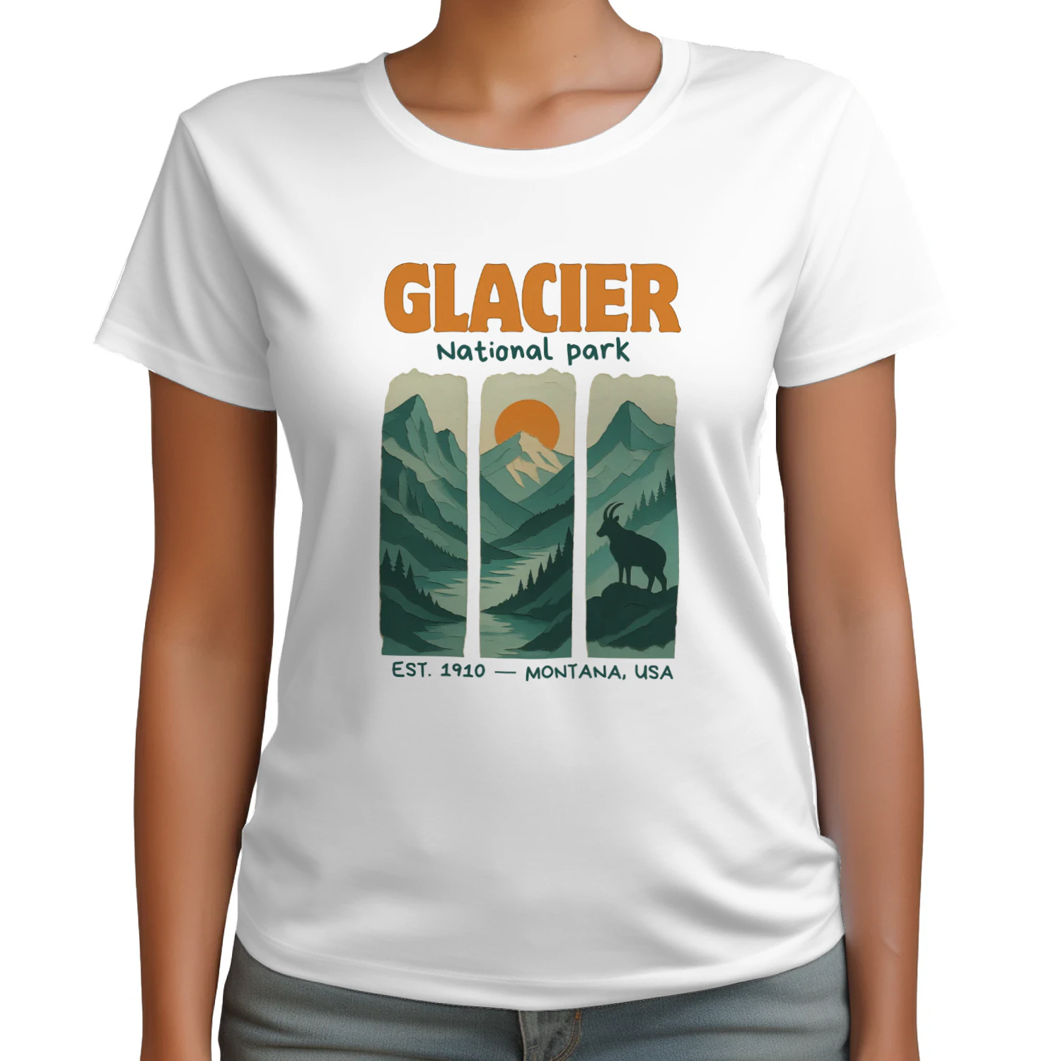 Vintage Glacier National Park Shirt  Retro Montana Hiking Graphic Tee