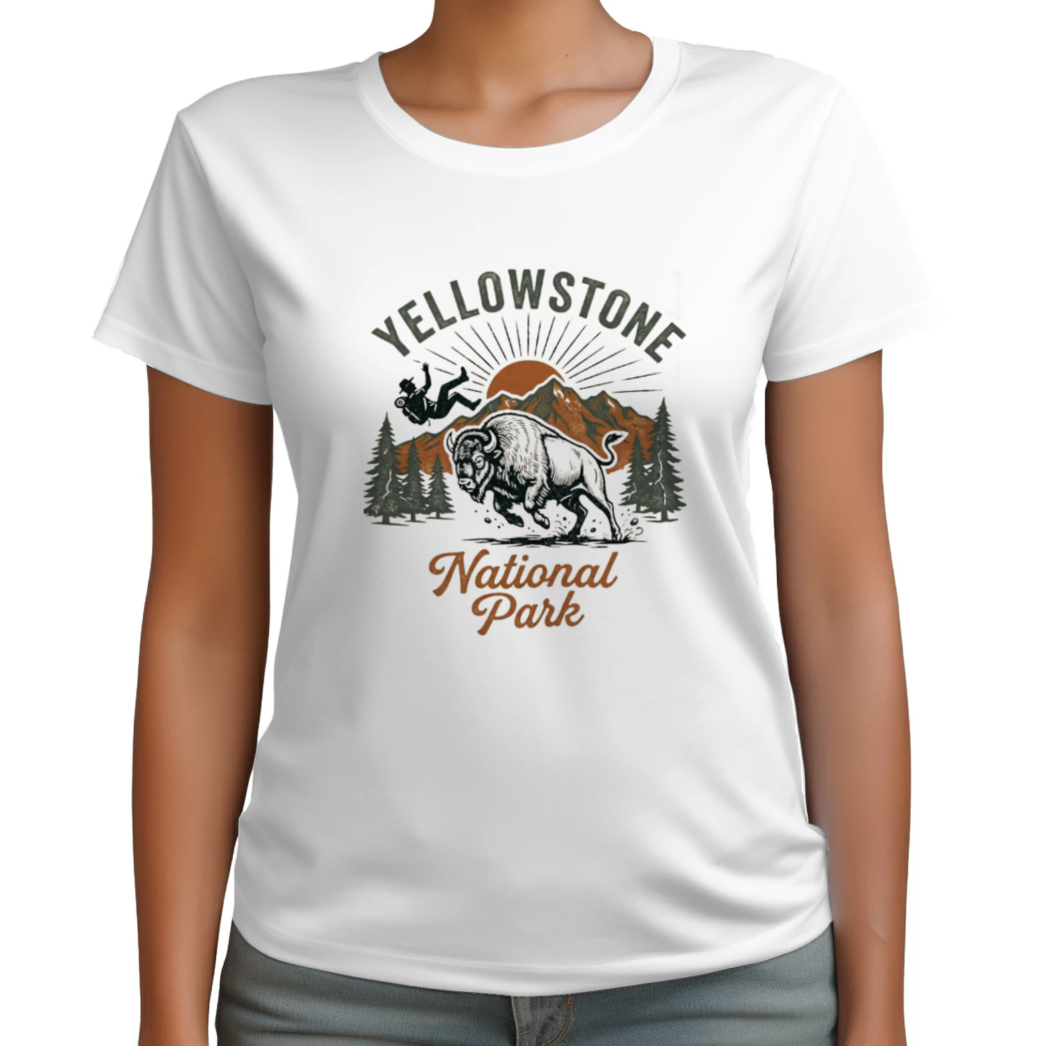 Yellowstone National Park Graphic Tee  Old Faithful Geyser Retro Outdoor Shirt