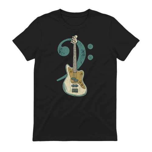 Bass Clef Guitar Graphic Tee