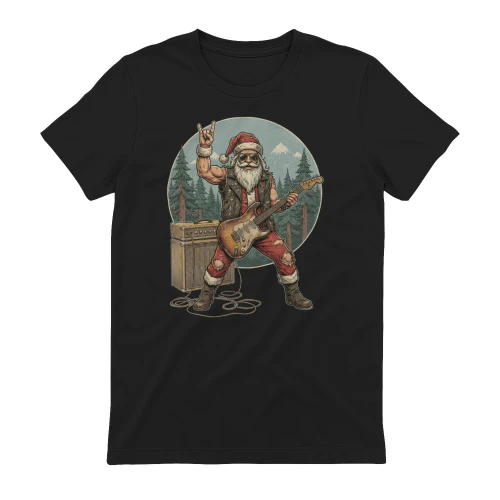 Christmas Guitar Rocker Pine Forest