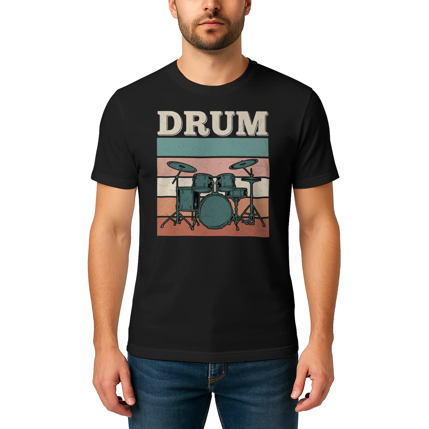 Drum color block stripes art