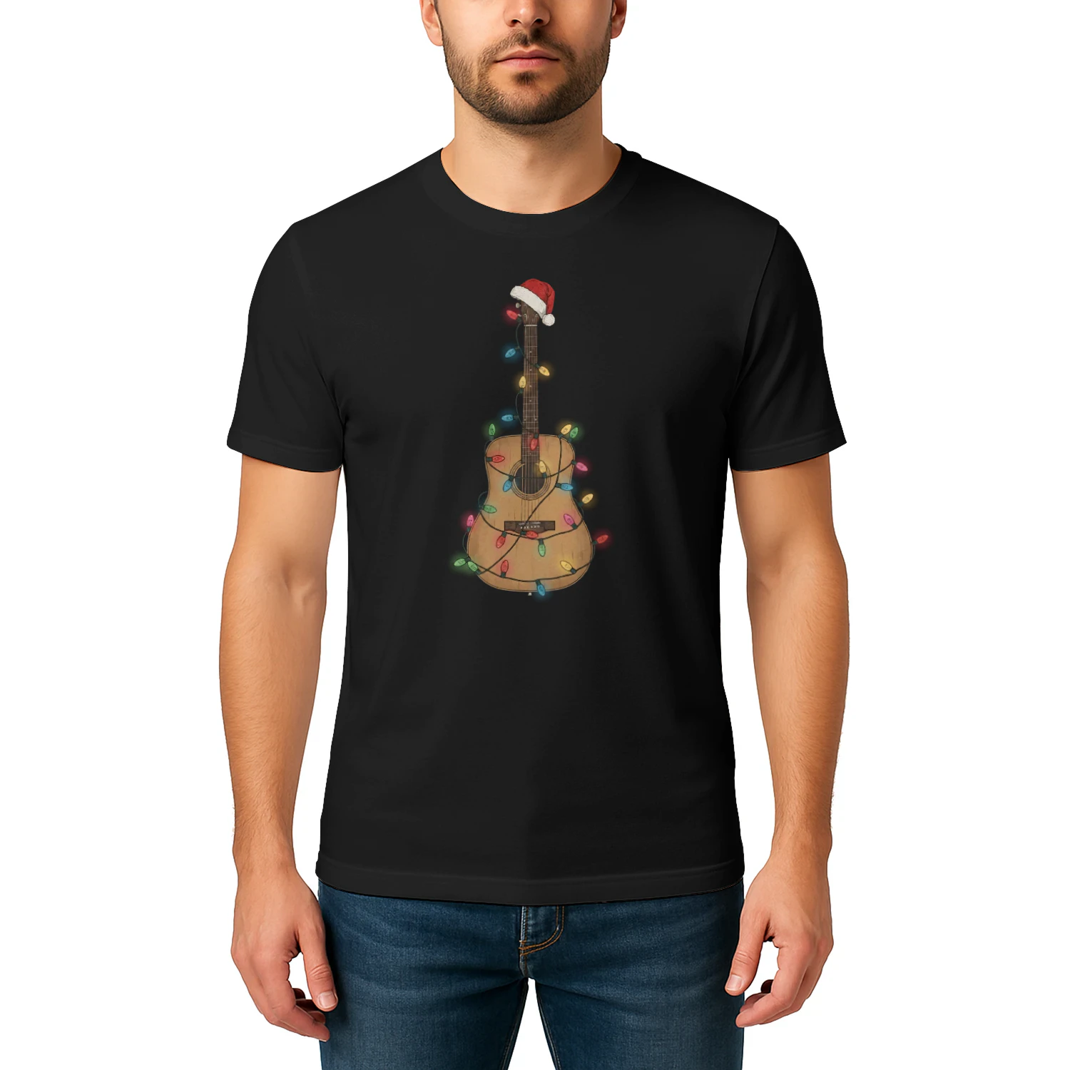 Christmas Guitar Lights Santa Hat