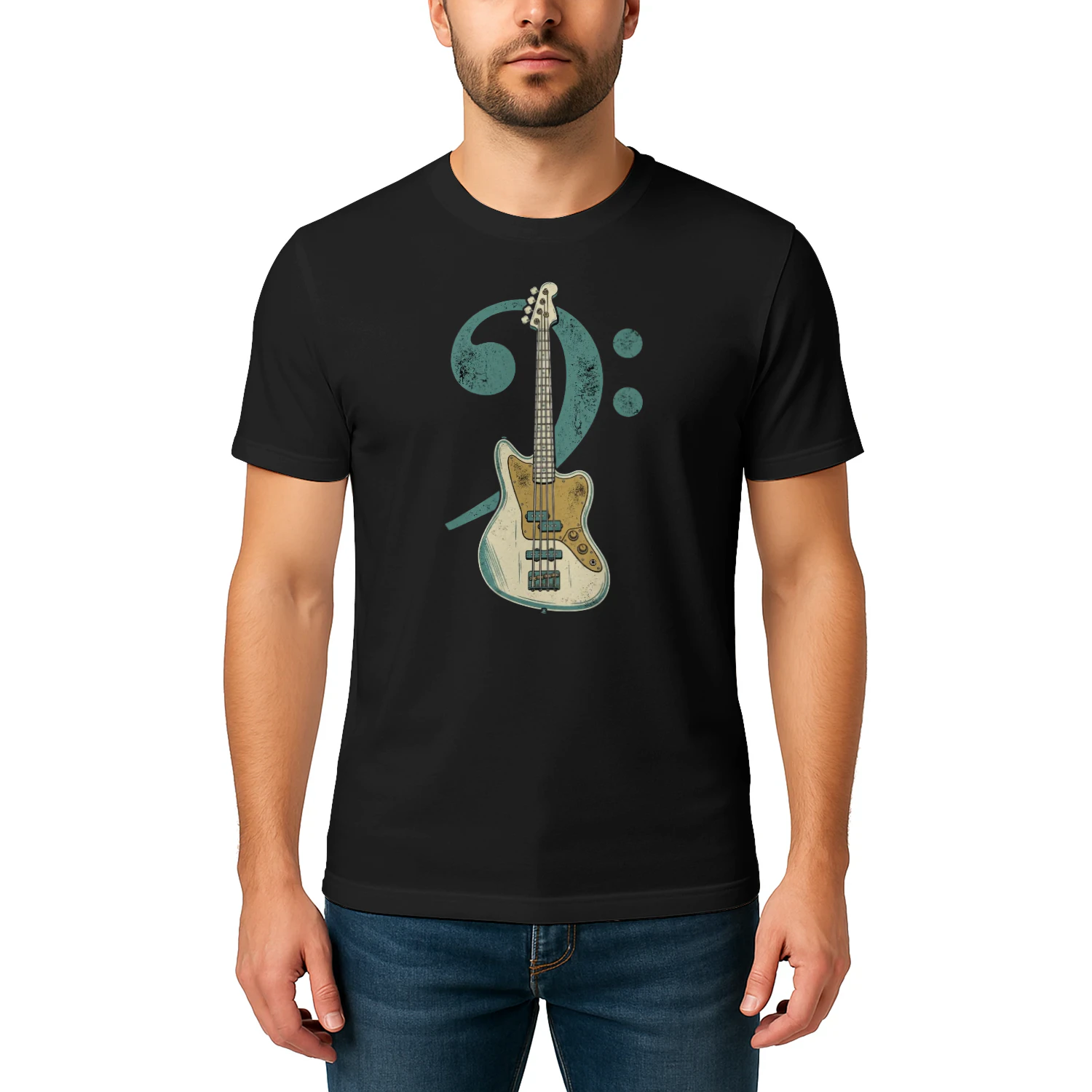 Bass Clef Guitar Graphic Tee