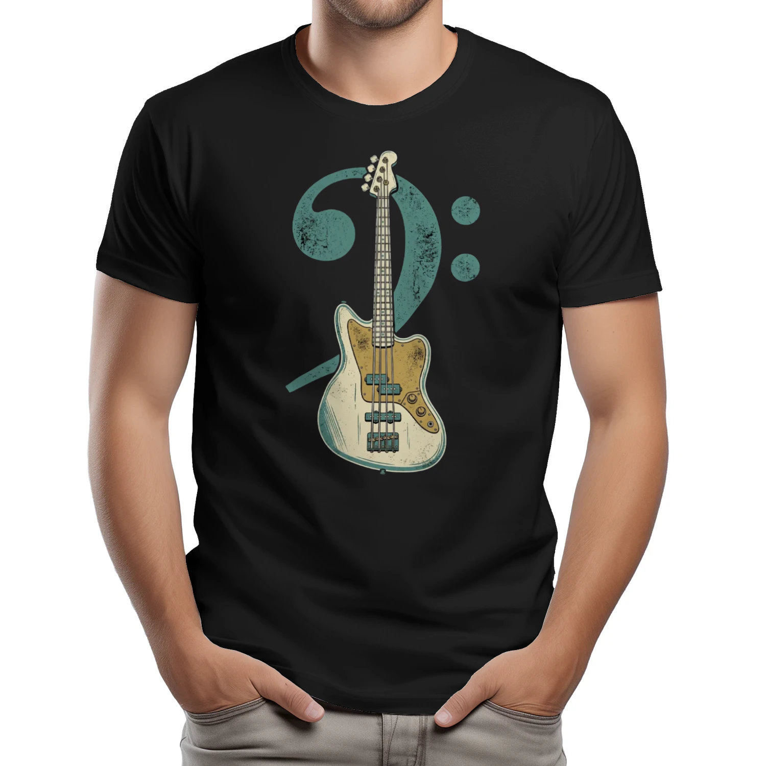 Bass Clef Guitar Graphic Tee
